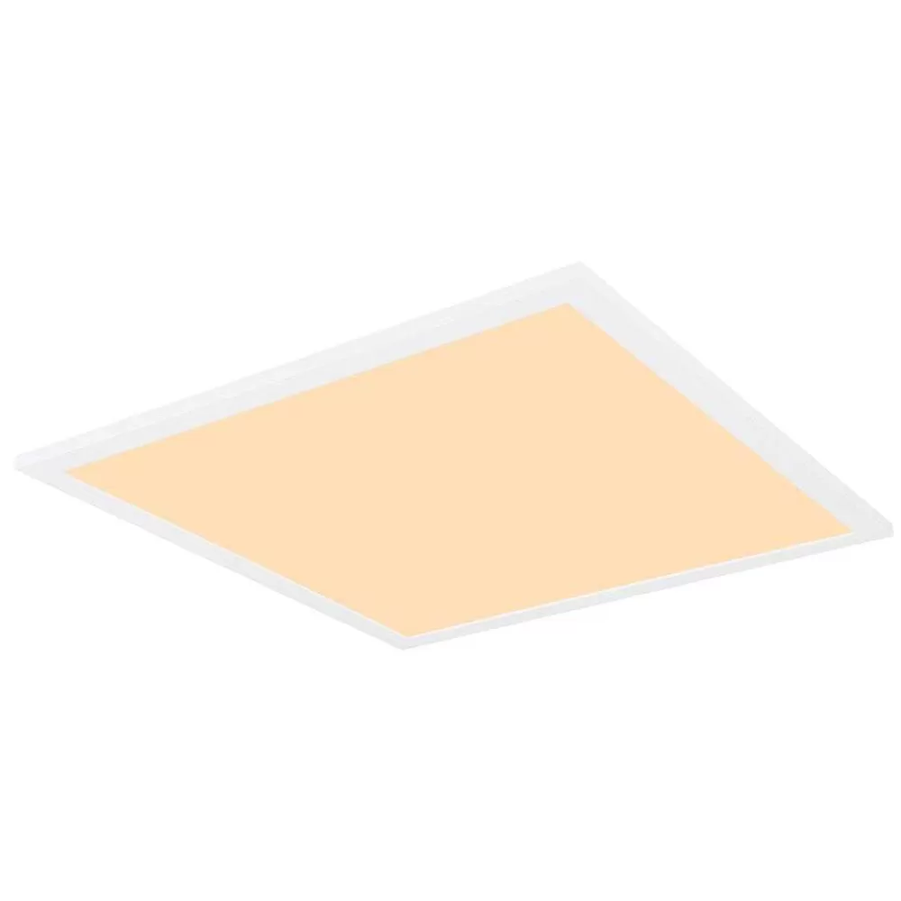 Luminaires Globo Lighting Plafonnier Globo Rosi Led Blanc, 1 Lumiere, Telecommandes, Changeur De Couleurs