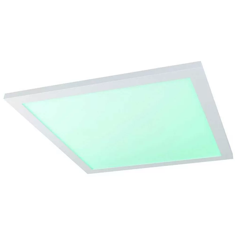 Luminaires Globo Lighting Plafonnier Globo Rosi Led Blanc, 1 Lumiere, Telecommandes, Changeur De Couleurs