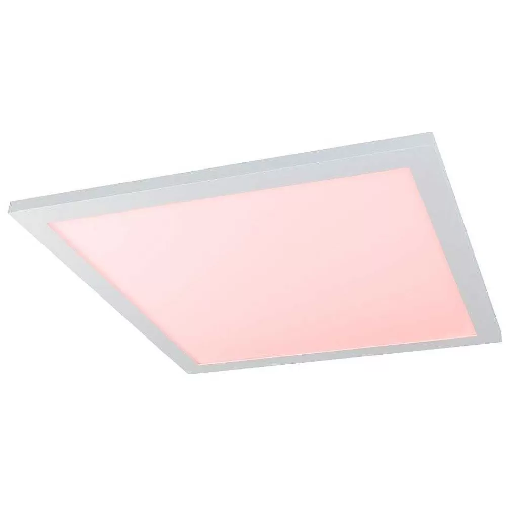 Luminaires Globo Lighting Plafonnier Globo Rosi Led Blanc, 1 Lumiere, Telecommandes, Changeur De Couleurs