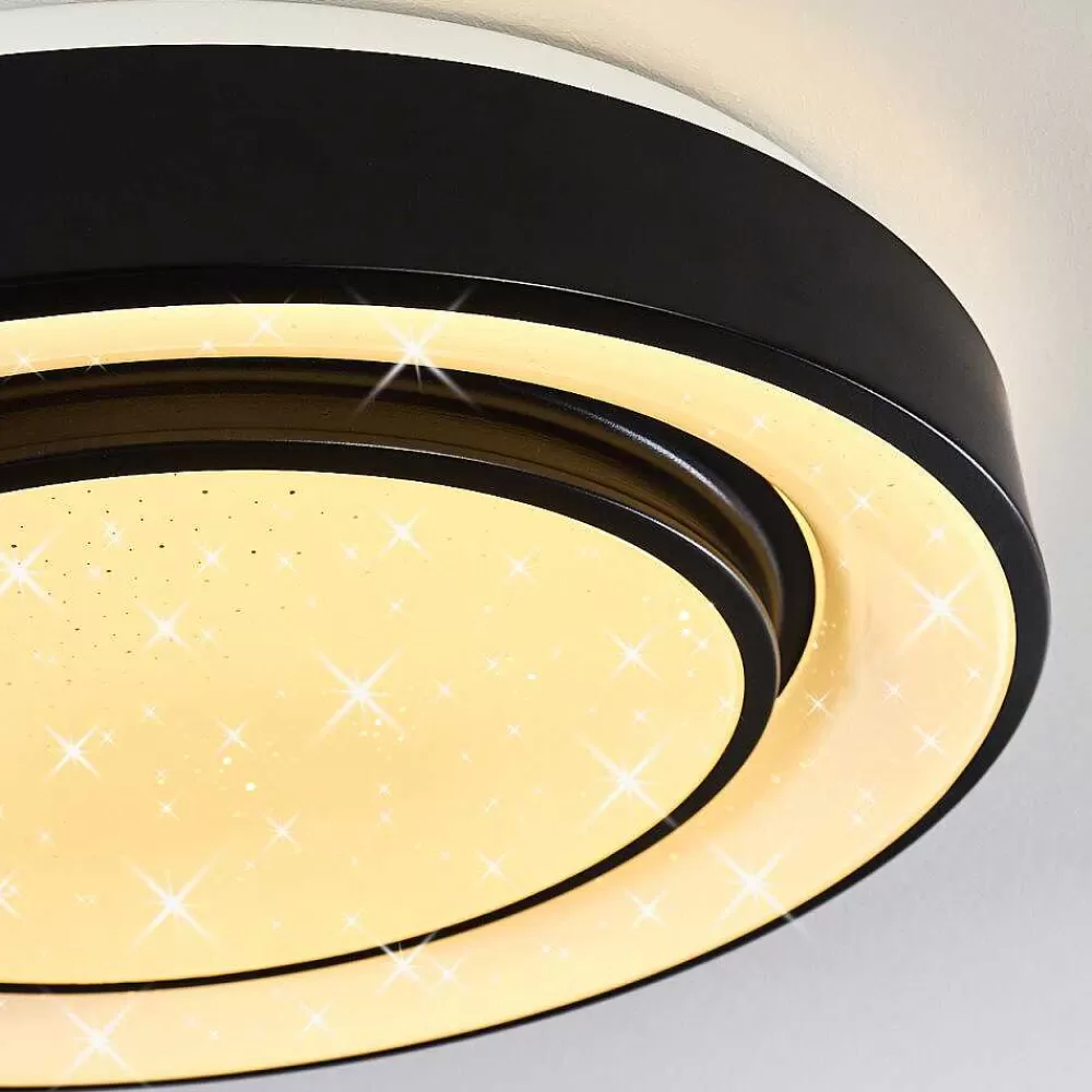 hofstein Plafonnier Grimacco Led Noir, 1 Lumiere, Changeur De Couleurs