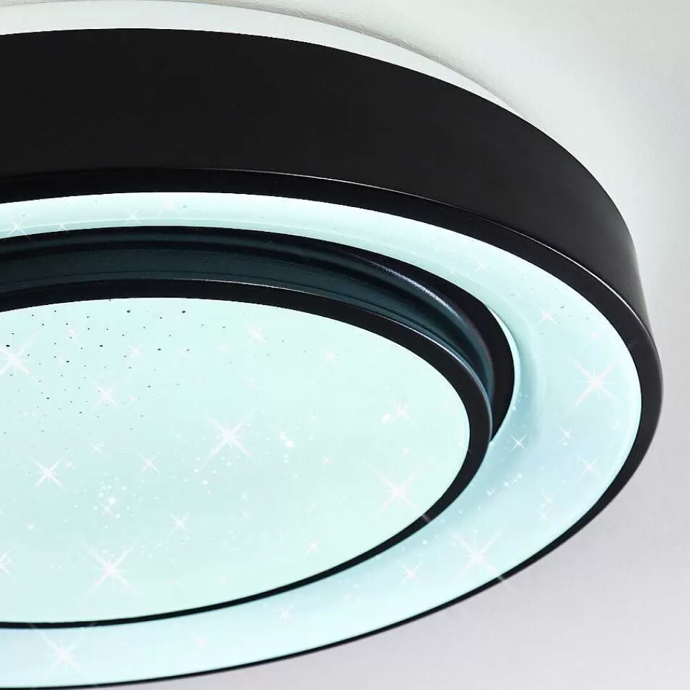 hofstein Plafonnier Grimacco Led Noir, 1 Lumiere, Changeur De Couleurs