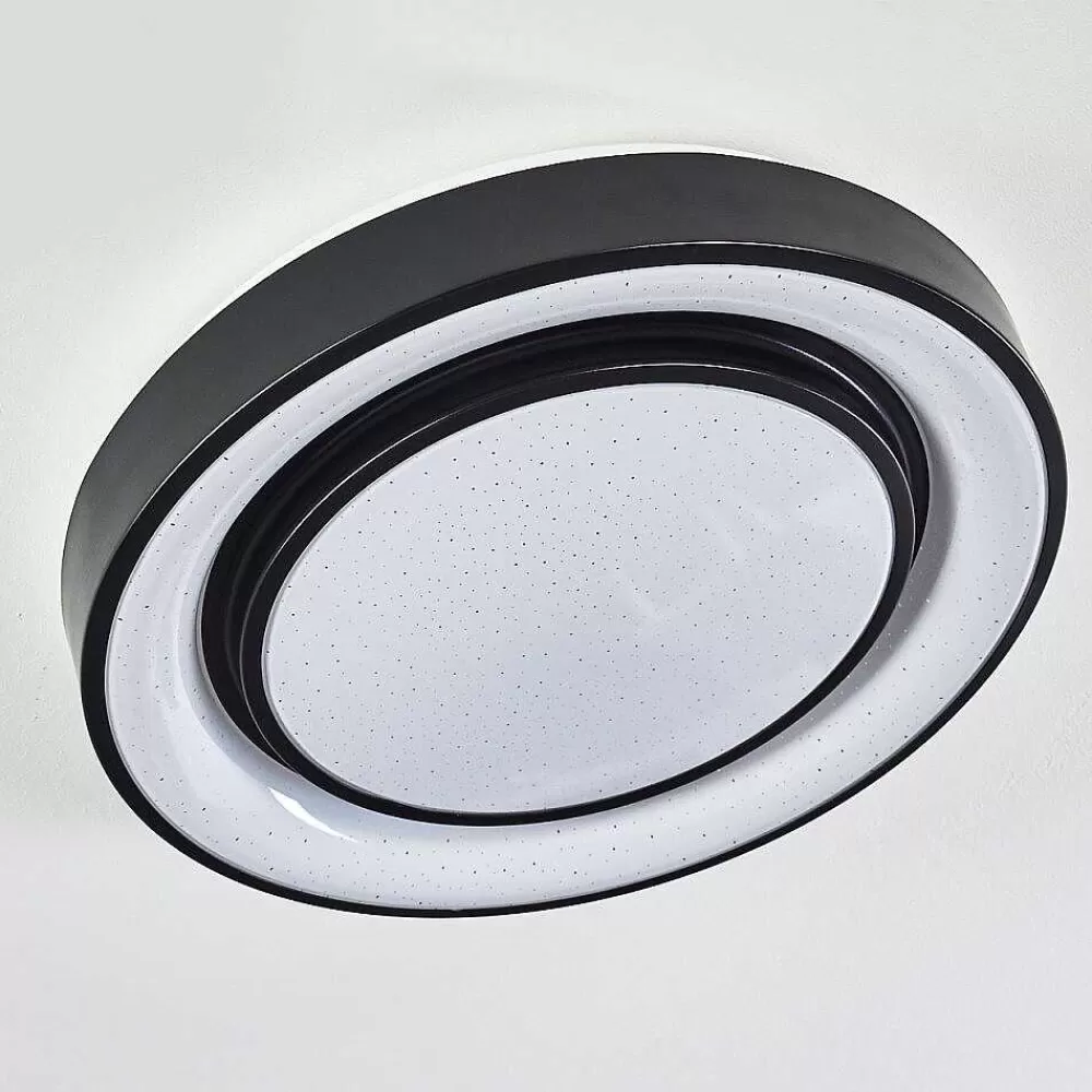hofstein Plafonnier Grimacco Led Noir, 1 Lumiere, Changeur De Couleurs