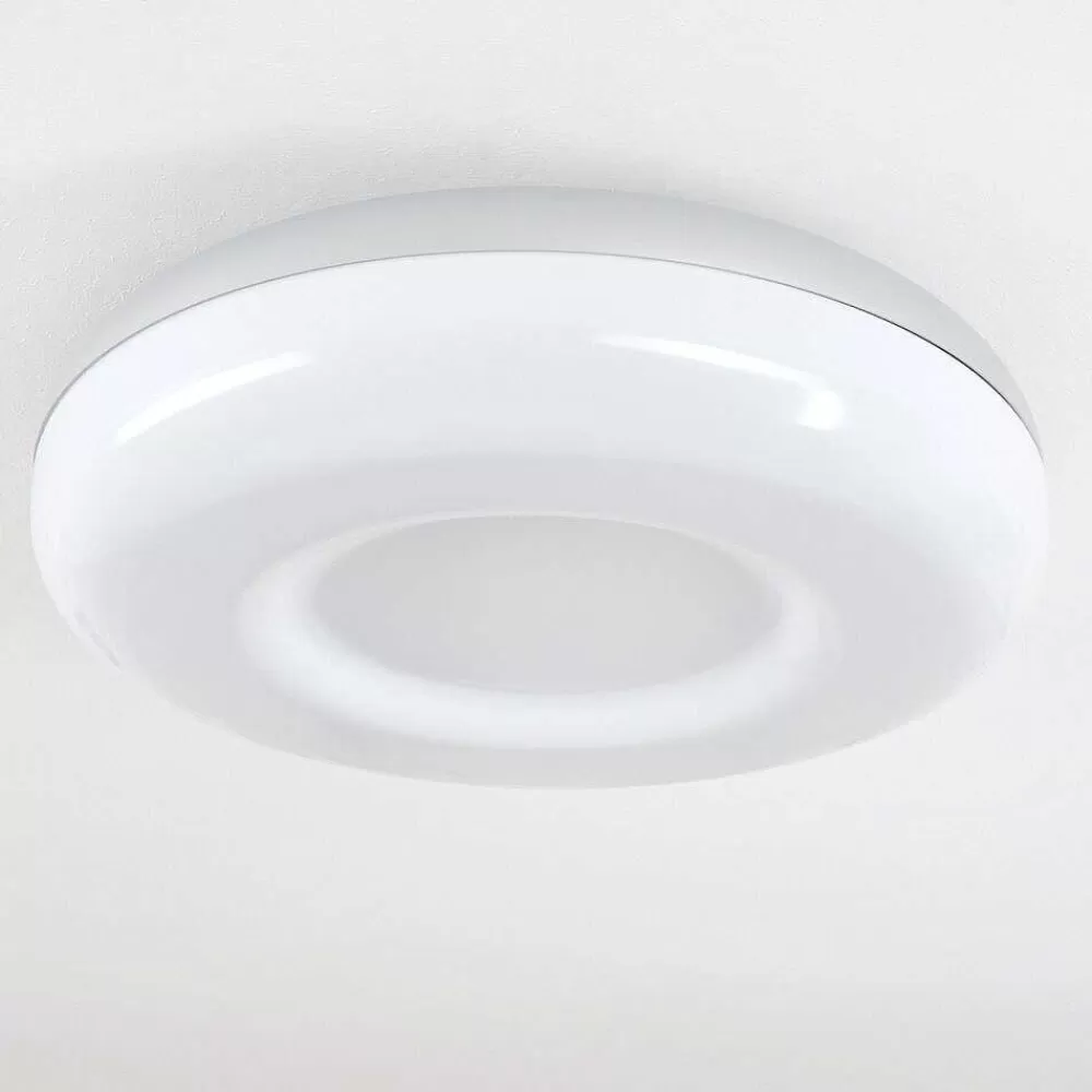 Idual Plafonnier Daphnis Led Argente, Blanc, 1 Lumiere, Telecommandes, Changeur De Couleurs