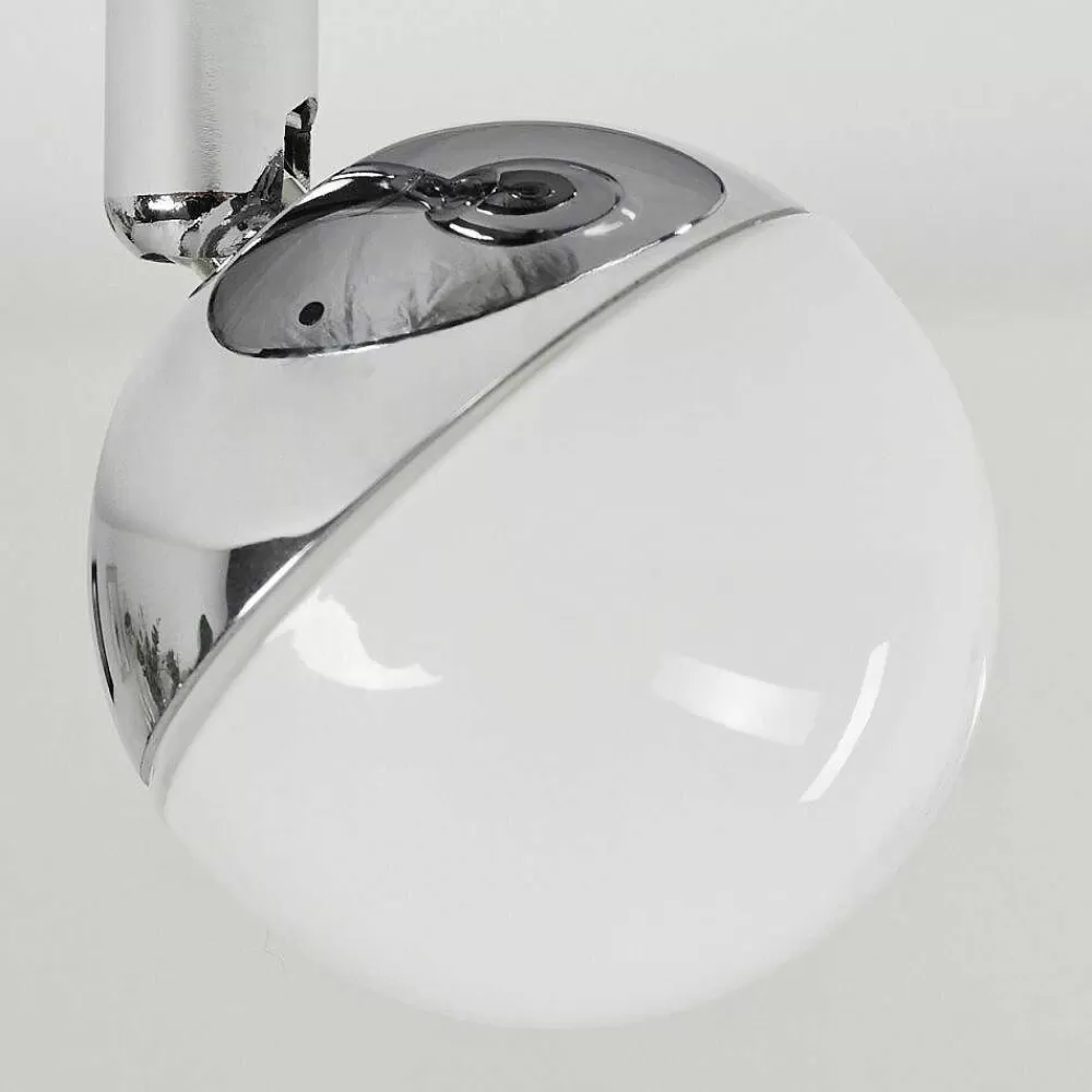 Idual Plafonnier Olivine Led Chrome, 1 Lumiere, Telecommandes, Changeur De Couleurs