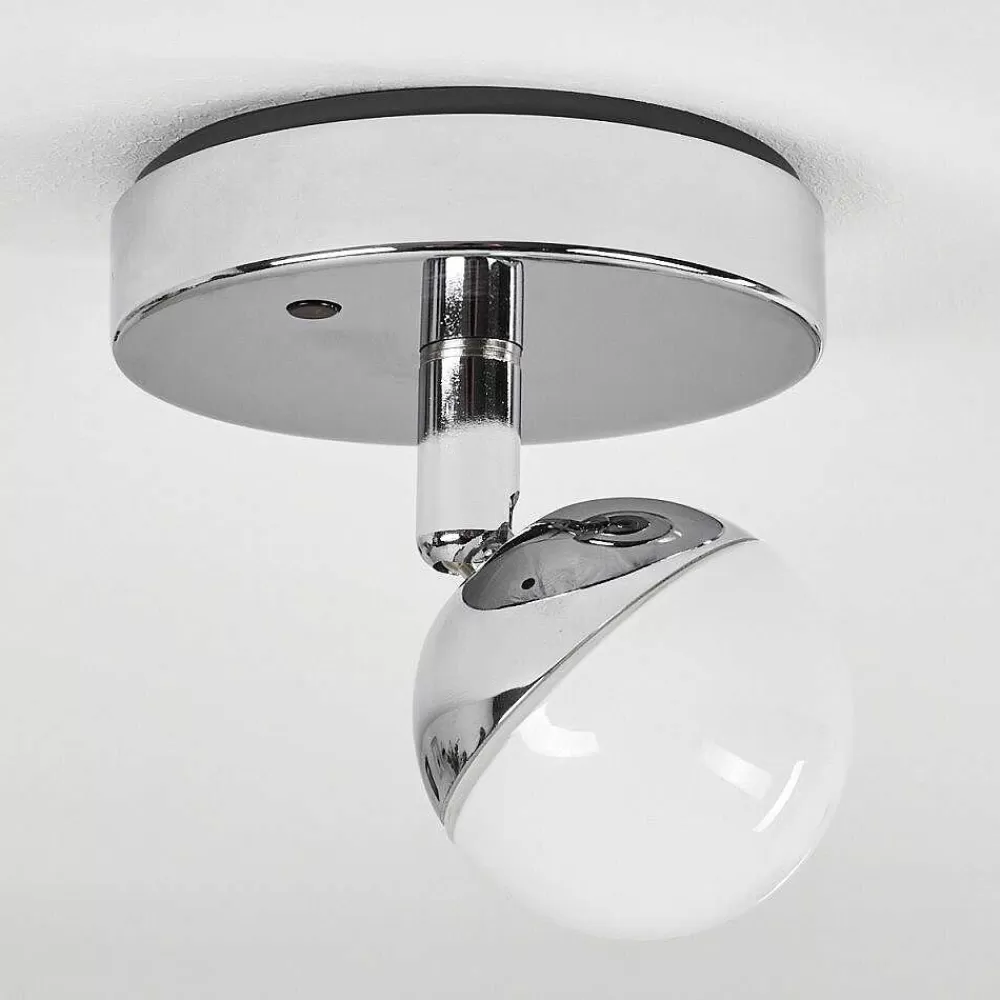 Idual Plafonnier Olivine Led Chrome, 1 Lumiere, Telecommandes, Changeur De Couleurs