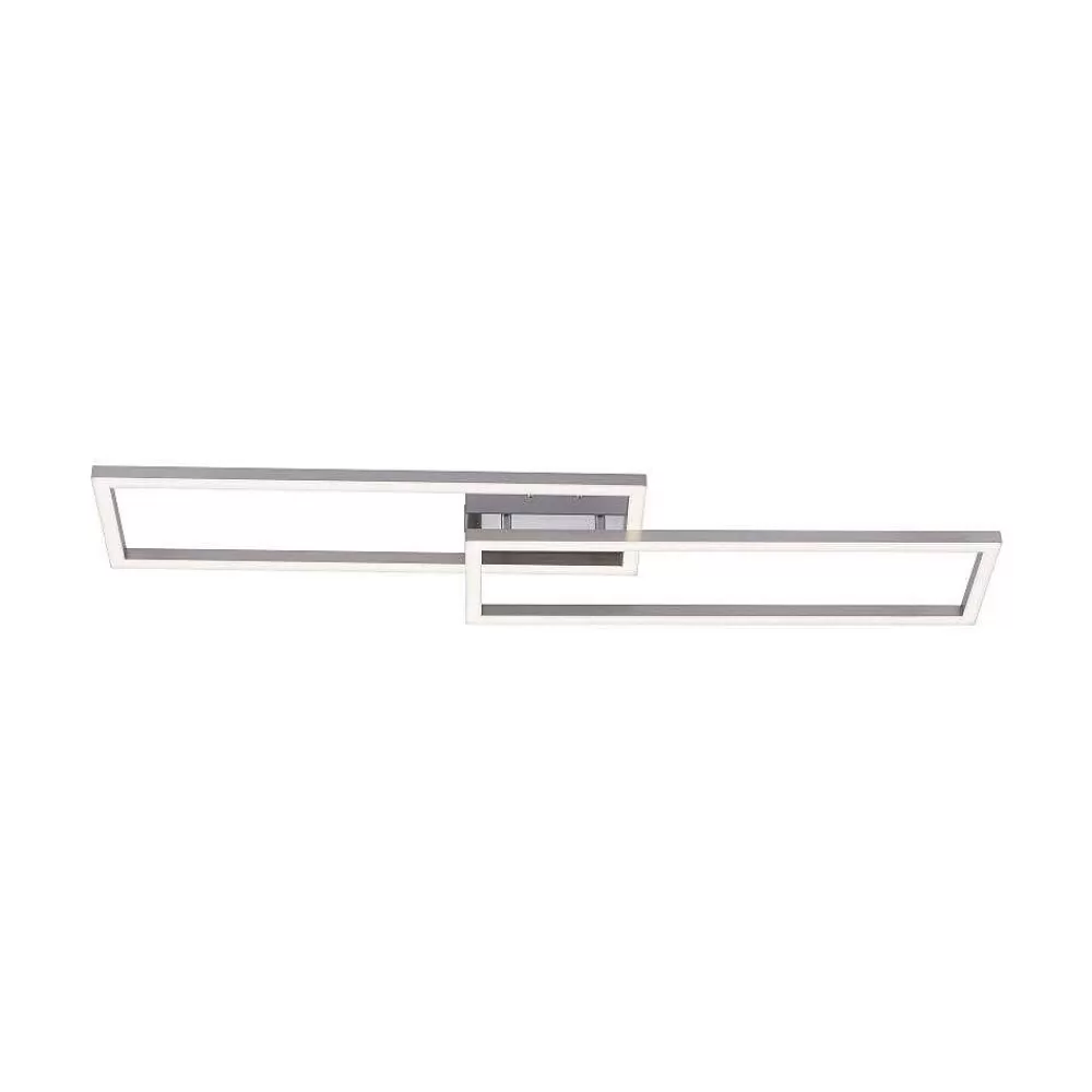 Luminaires Leuchten Direkt Plafonnier Leuchten Direkt Ls-Maxi Led Acier Inoxydable, 1 Lumiere, Telecommandes, Changeur De Couleurs