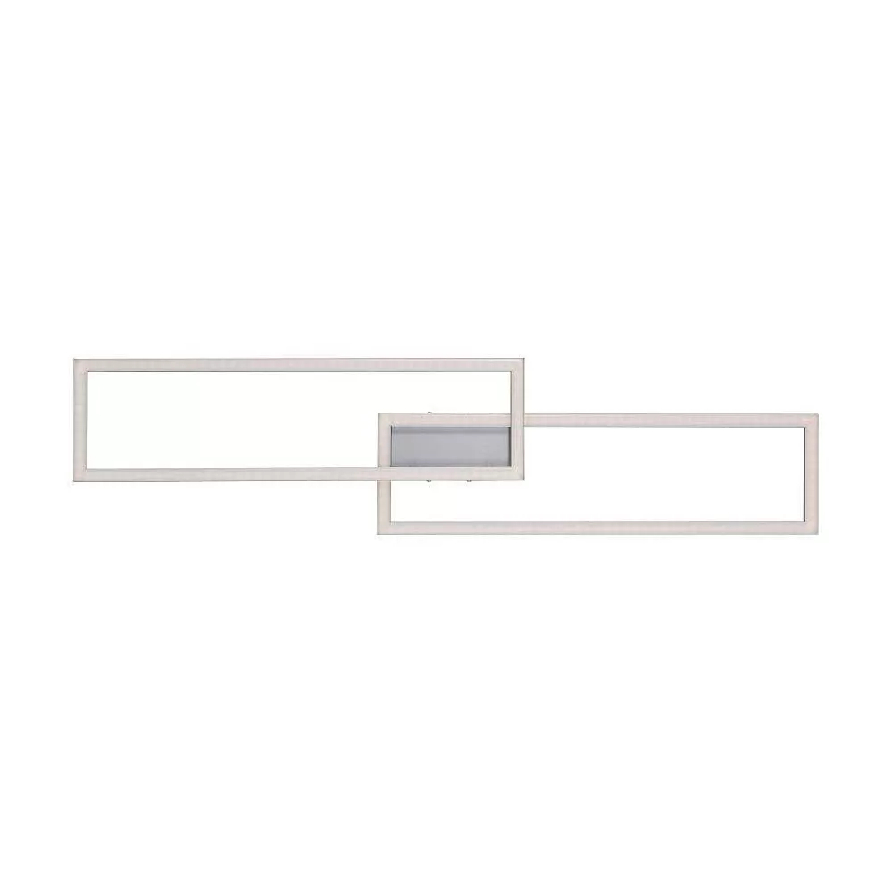 Luminaires Leuchten Direkt Plafonnier Leuchten Direkt Ls-Maxi Led Acier Inoxydable, 1 Lumiere, Telecommandes, Changeur De Couleurs