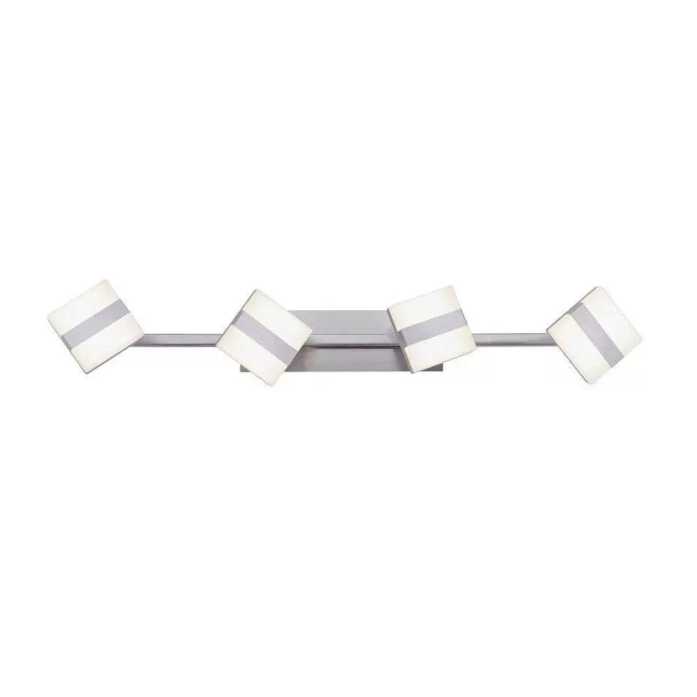Luminaires Leuchten Direkt Plafonnier Leuchten-Direkt Lolasmart-Sabi Led Nickel Mat, 4 Lumieres, Telecommandes, Changeur De Couleurs