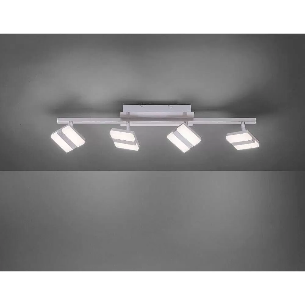 Luminaires Leuchten Direkt Plafonnier Leuchten-Direkt Lolasmart-Sabi Led Nickel Mat, 4 Lumieres, Telecommandes, Changeur De Couleurs