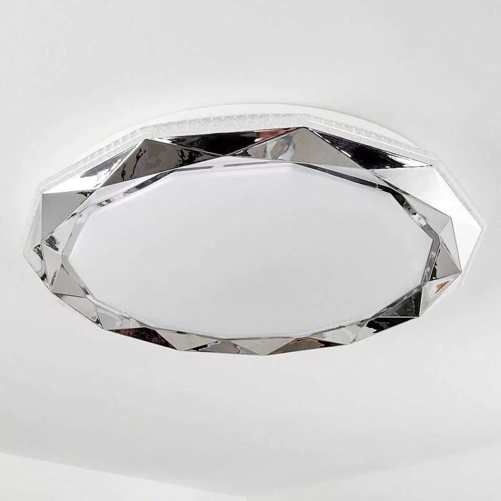 hofstein Plafonnier Lisei Led Blanc, 1 Lumiere, Telecommandes, Changeur De Couleurs