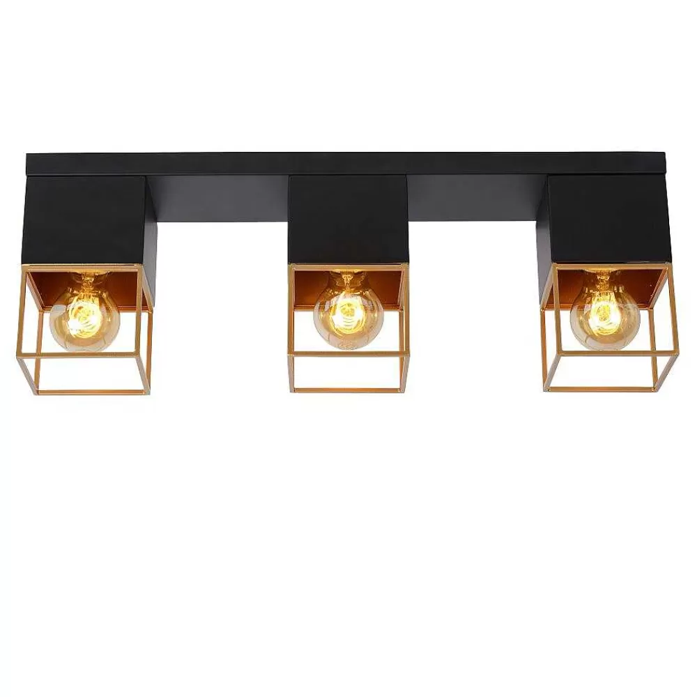 Luminaires Lucide Plafonnier Lucide Rixt Noir, 3 Lumieres