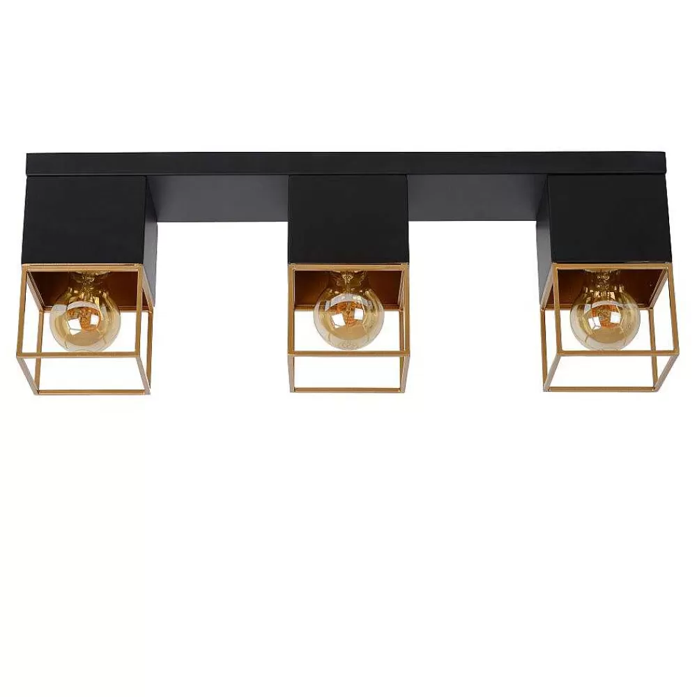 Luminaires Lucide Plafonnier Lucide Rixt Noir, 3 Lumieres