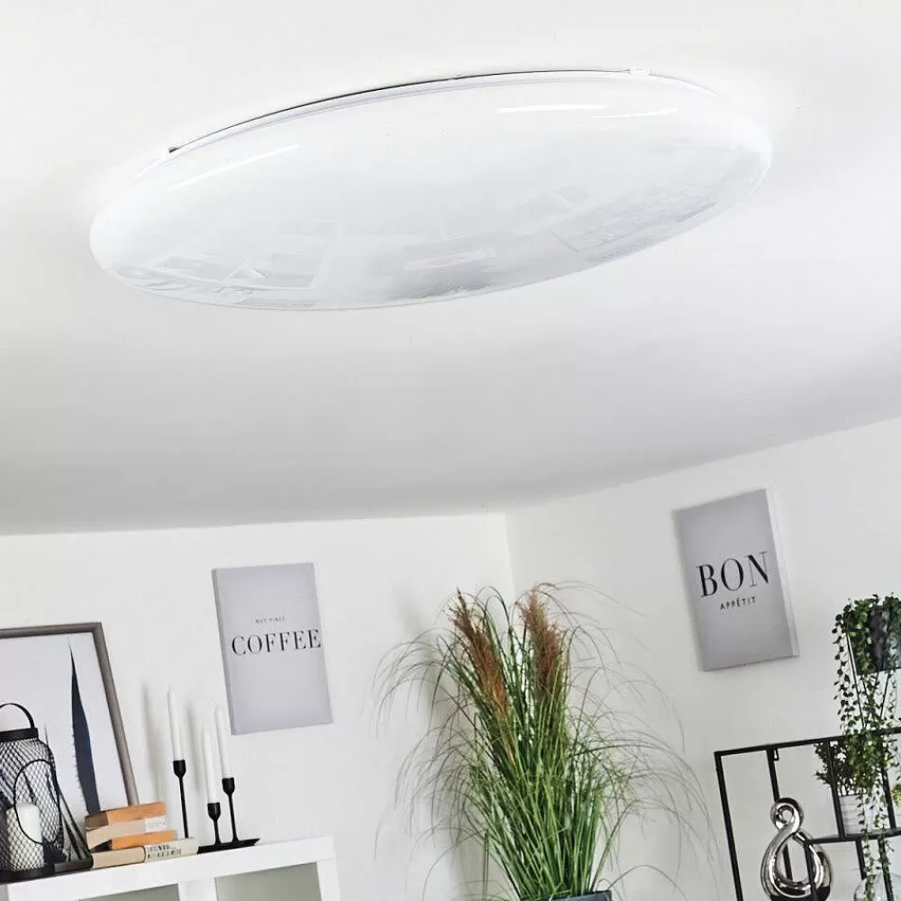 hofstein Plafonnier Mixta Led Blanc, 1 Lumiere, Telecommandes, Changeur De Couleurs