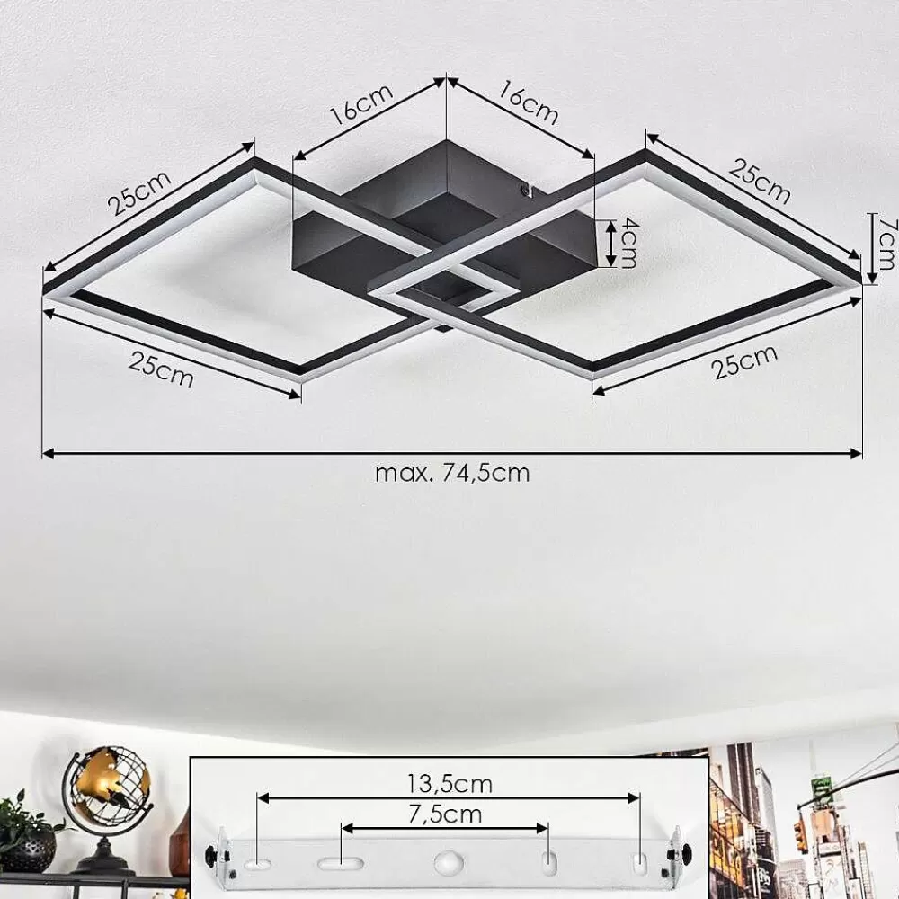 hofstein Plafonnier Obo Led Noir, 1 Lumiere