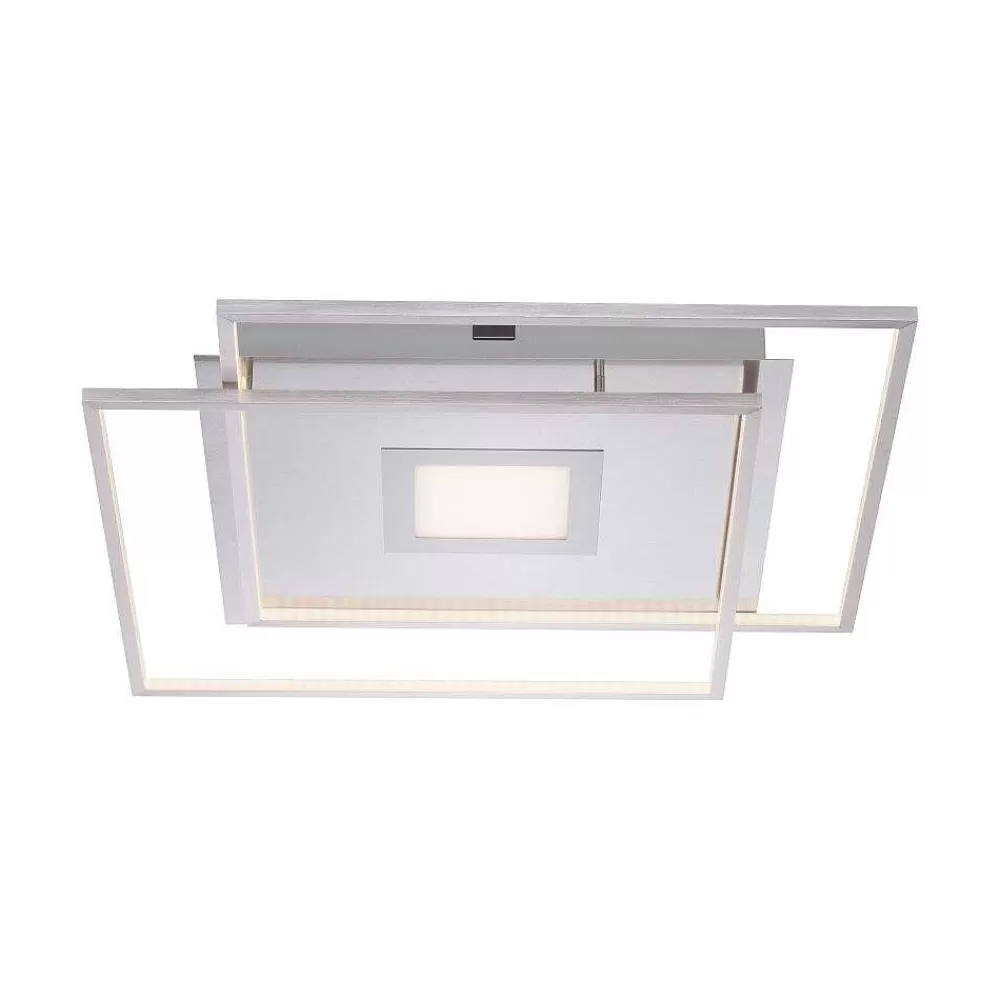 Paul Neuhaus Q-Serie Plafonnier Paul Neuhaus Q-Amira Led Nickel Mat, 1 Lumiere, Telecommandes