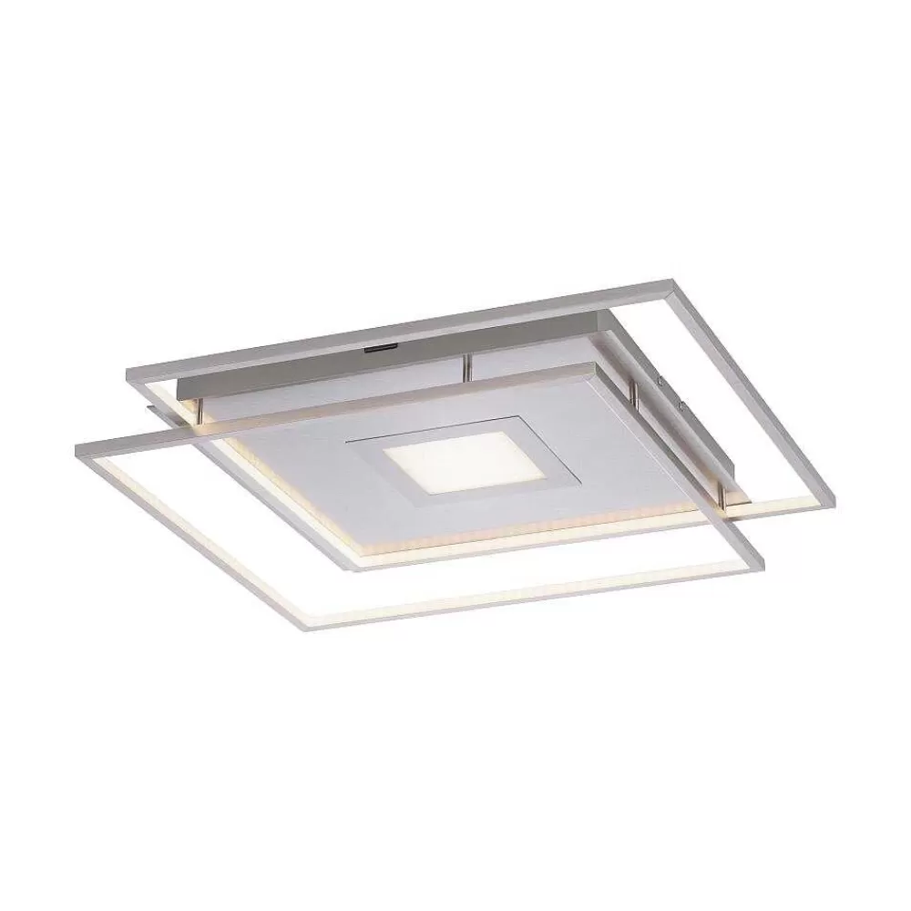 Paul Neuhaus Q-Serie Plafonnier Paul Neuhaus Q-Amira Led Nickel Mat, 1 Lumiere, Telecommandes