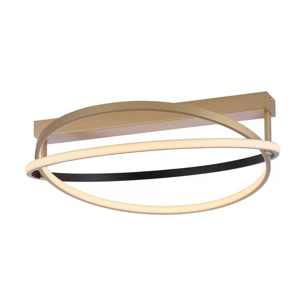 Paul Neuhaus Q-Serie Plafonnier Paul Neuhaus Q-Beluga Led Or, 1 Lumiere, Telecommandes