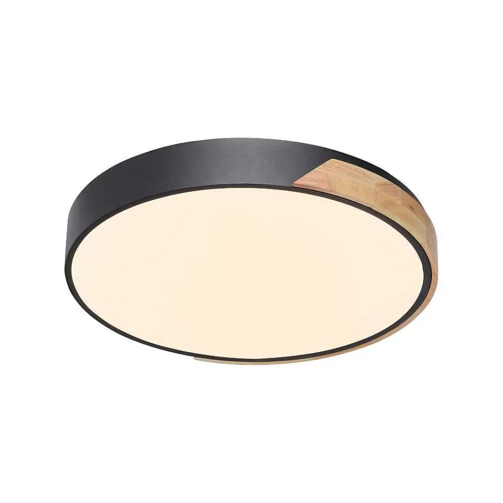 Paul Neuhaus Q-Serie Plafonnier Paul Neuhaus Q-Bila Led Ecru, Noir, 1 Lumiere, Telecommandes