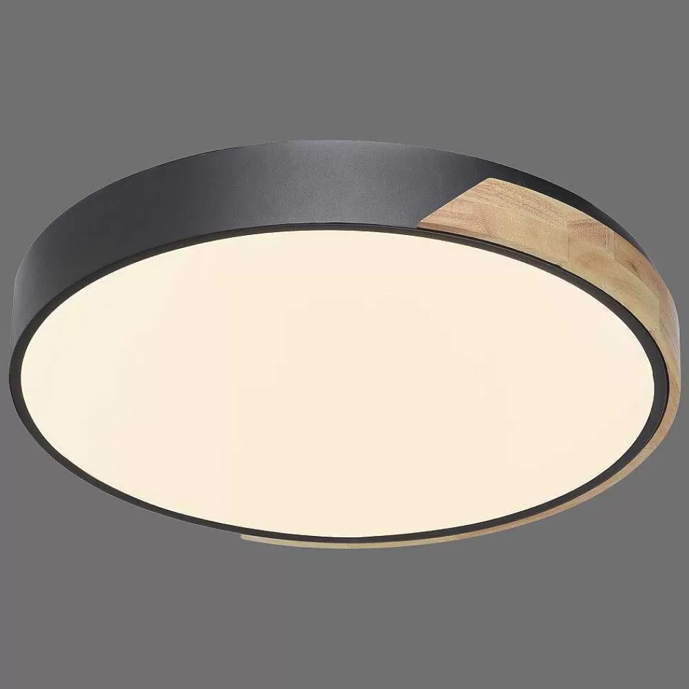 Paul Neuhaus Q-Serie Plafonnier Paul Neuhaus Q-Bila Led Ecru, Noir, 1 Lumiere, Telecommandes