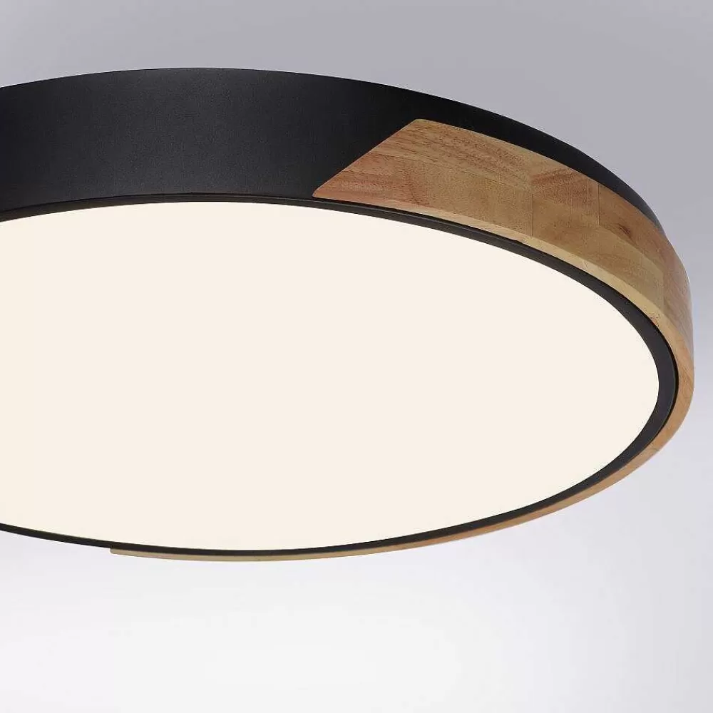 Paul Neuhaus Q-Serie Plafonnier Paul Neuhaus Q-Bila Led Ecru, Noir, 1 Lumiere, Telecommandes