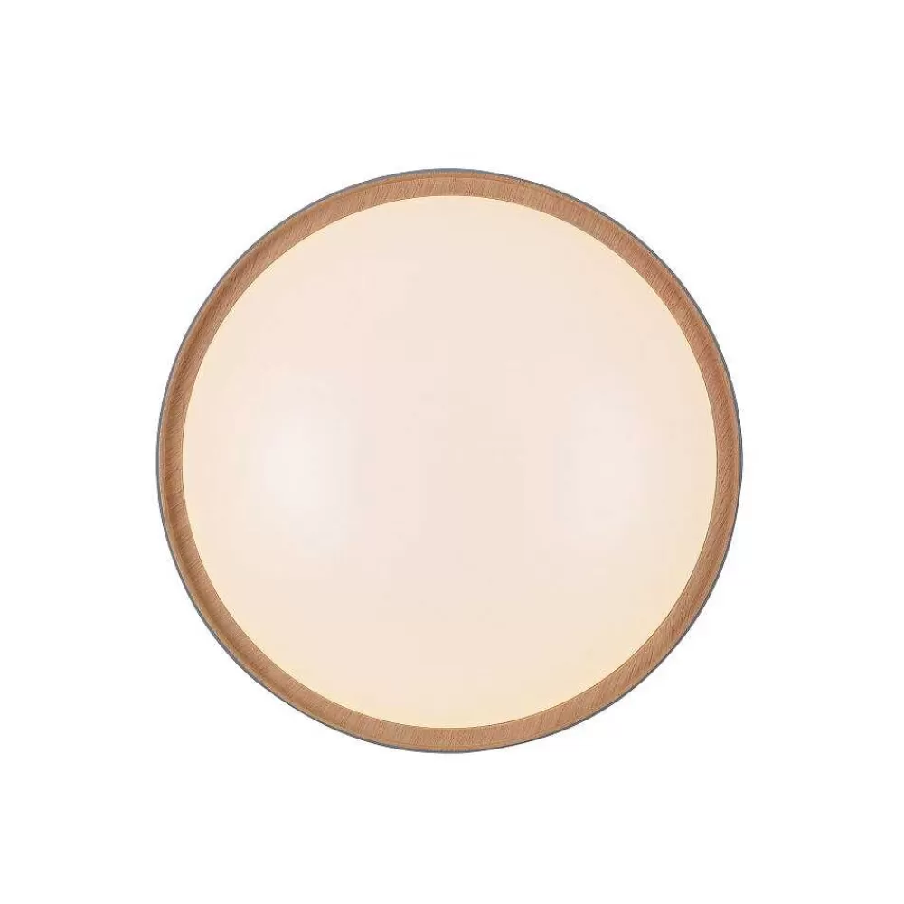 Paul Neuhaus Q-Serie Plafonnier Paul Neuhaus Q-Emilia Led Gris, Couleur Bois, 1 Lumiere, Telecommandes
