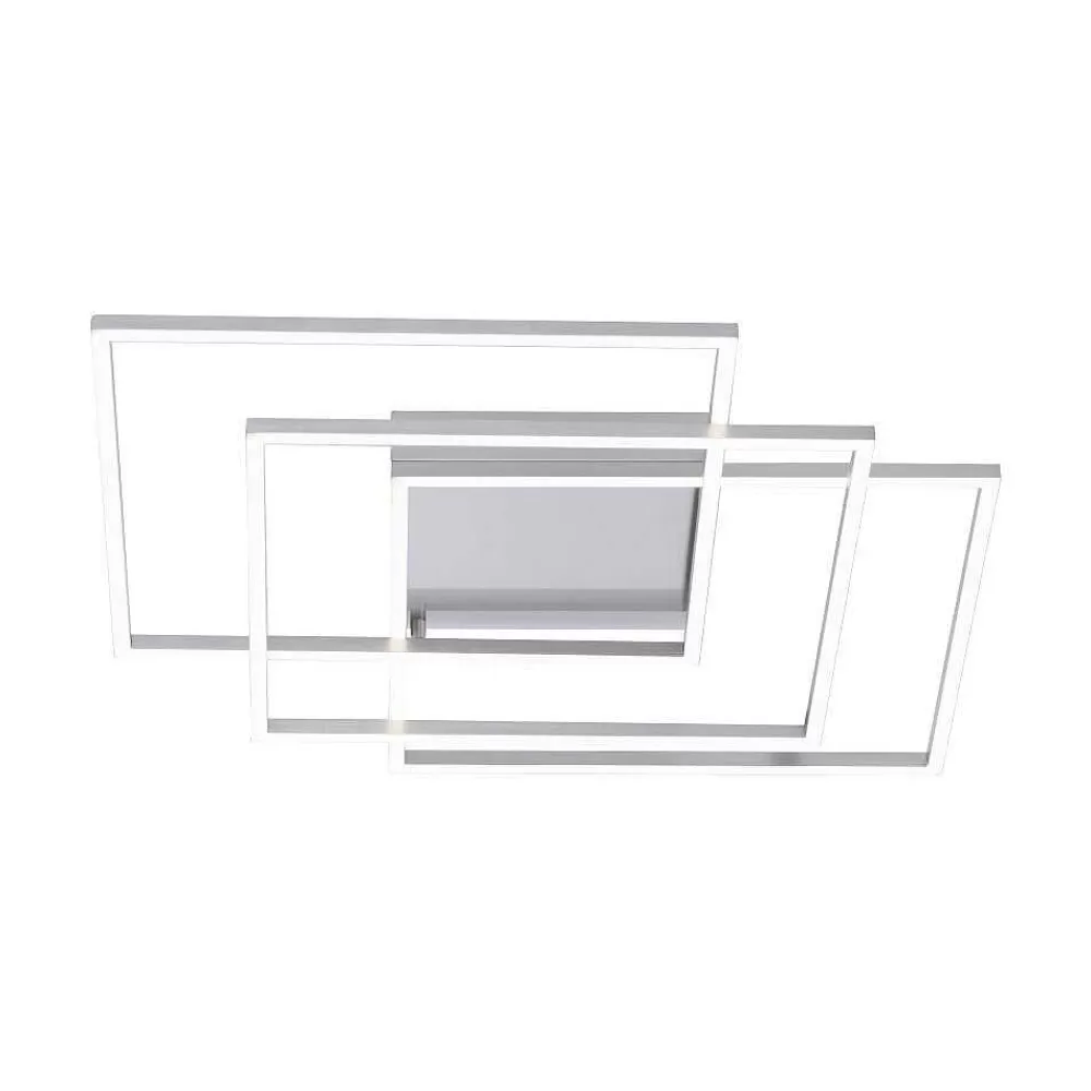 Paul Neuhaus Q-Serie Plafonnier Paul Neuhaus Q-Inigo Led Nickel Mat, 3 Lumieres, Telecommandes