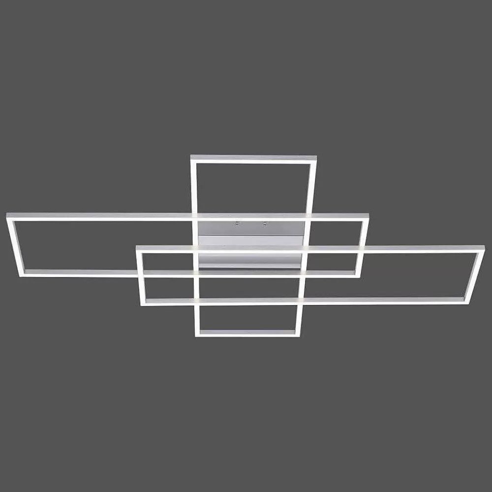 Paul Neuhaus Q-Serie Plafonnier Paul Neuhaus Q-Inigo Led Nickel Mat, 3 Lumieres, Telecommandes