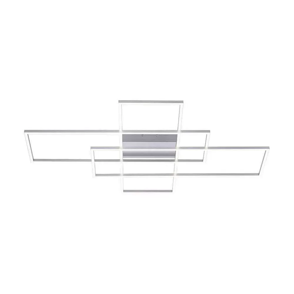 Paul Neuhaus Q-Serie Plafonnier Paul Neuhaus Q-Inigo Led Nickel Mat, 3 Lumieres, Telecommandes