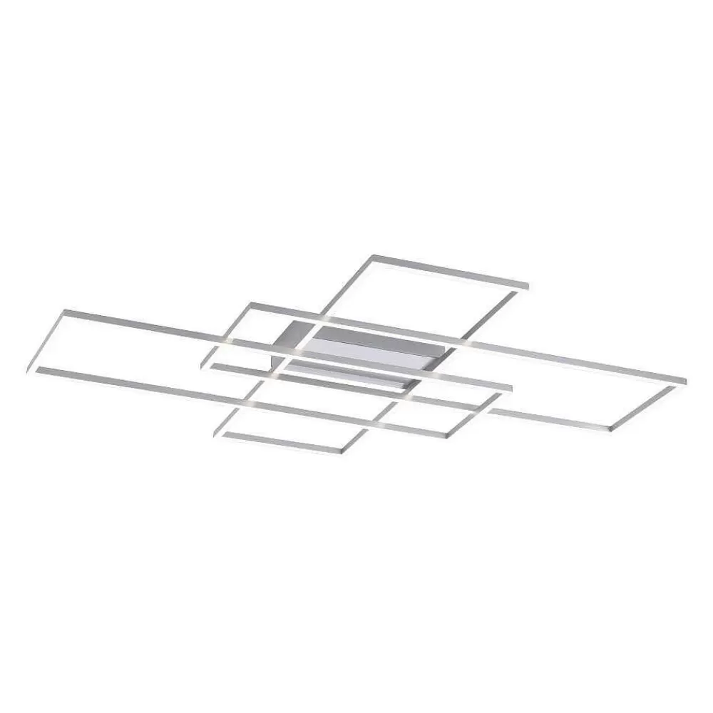 Paul Neuhaus Q-Serie Plafonnier Paul Neuhaus Q-Inigo Led Nickel Mat, 3 Lumieres, Telecommandes