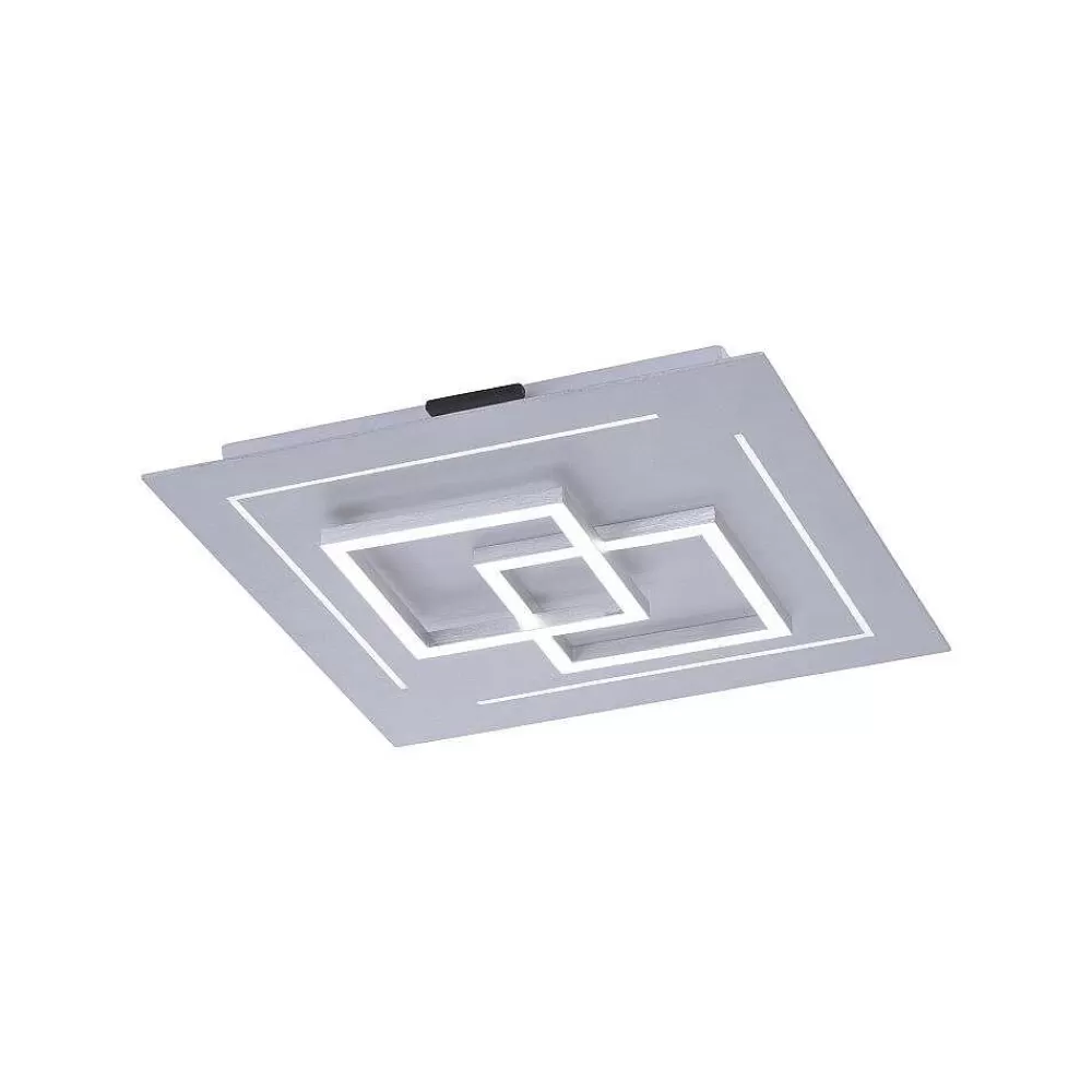 Paul Neuhaus Q-Serie Plafonnier Paul Neuhaus Q-Linea Led Aluminium, 1 Lumiere, Telecommandes, Changeur De Couleurs