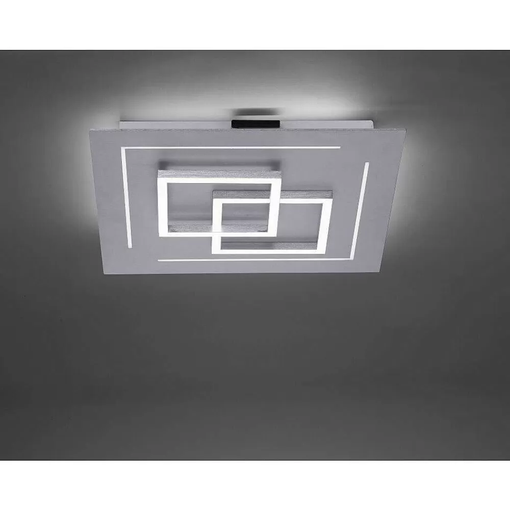 Paul Neuhaus Q-Serie Plafonnier Paul Neuhaus Q-Linea Led Aluminium, 1 Lumiere, Telecommandes, Changeur De Couleurs