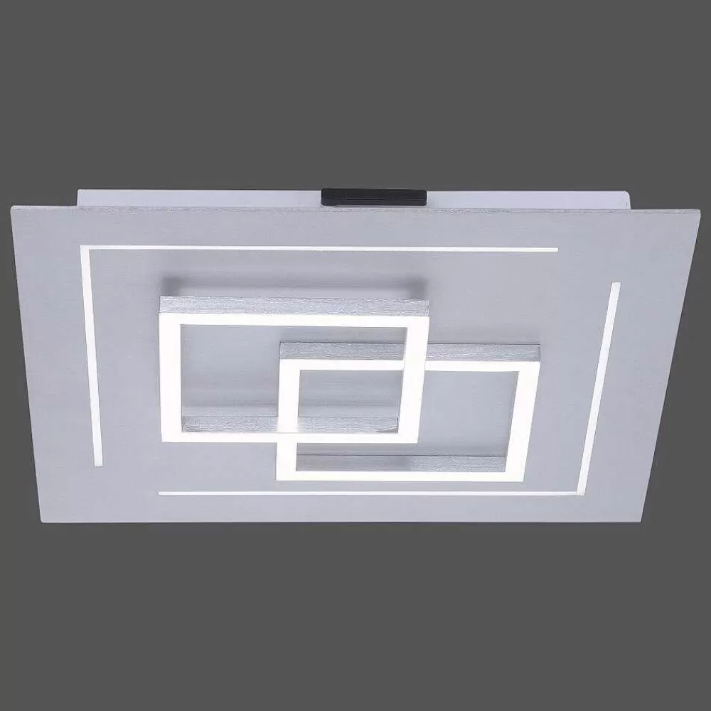 Paul Neuhaus Q-Serie Plafonnier Paul Neuhaus Q-Linea Led Aluminium, 1 Lumiere, Telecommandes, Changeur De Couleurs