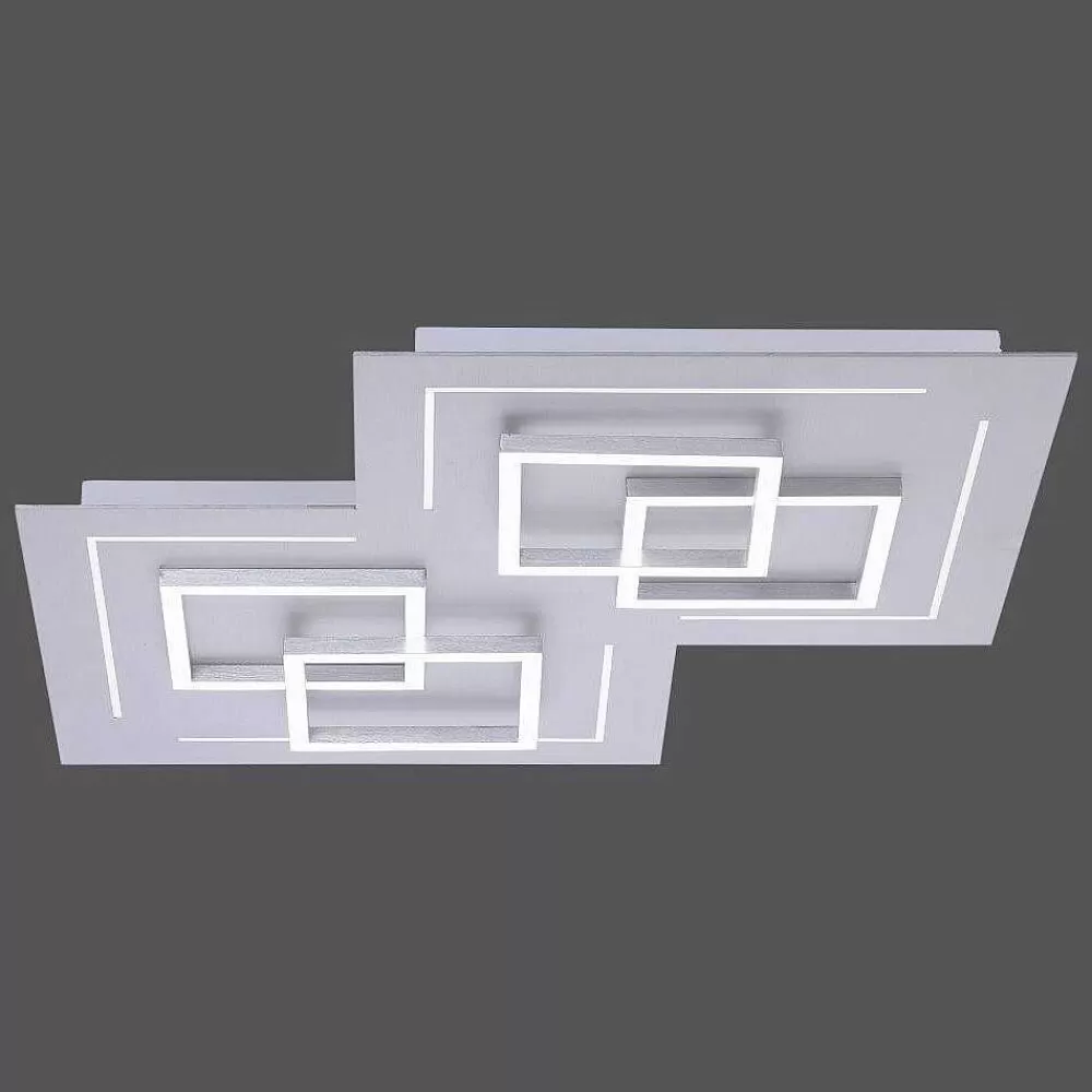 Paul Neuhaus Q-Serie Plafonnier Paul Neuhaus Q-Linea Led Nickel Mat, 8 Lumieres, Telecommandes