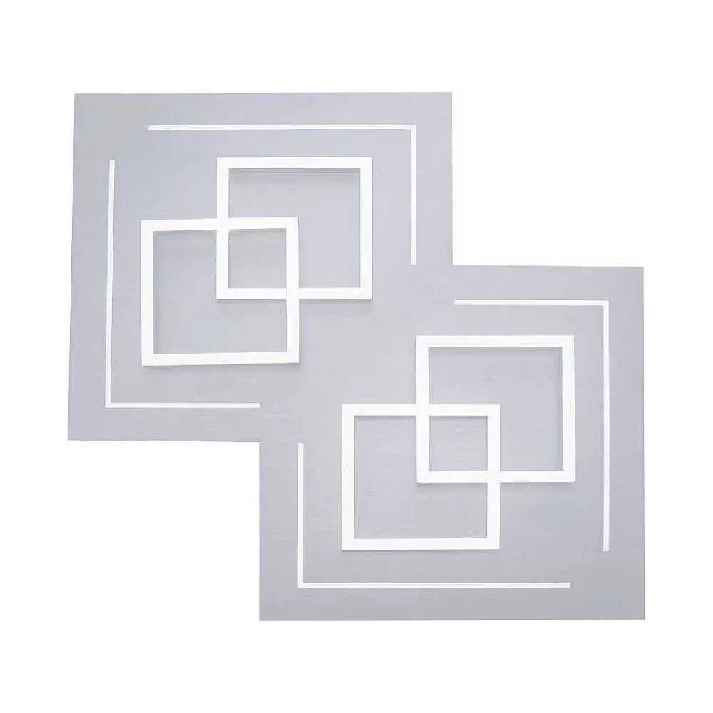 Paul Neuhaus Q-Serie Plafonnier Paul Neuhaus Q-Linea Led Nickel Mat, 8 Lumieres, Telecommandes