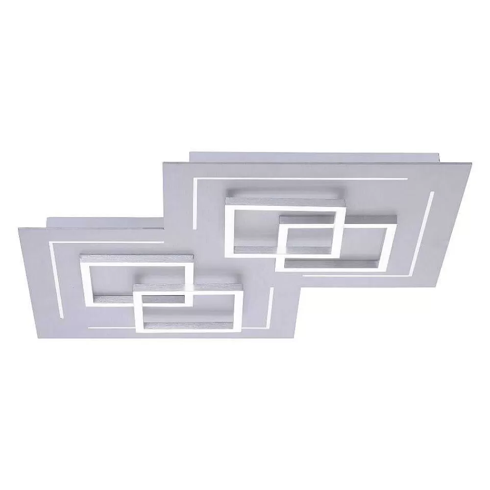 Paul Neuhaus Q-Serie Plafonnier Paul Neuhaus Q-Linea Led Nickel Mat, 8 Lumieres, Telecommandes
