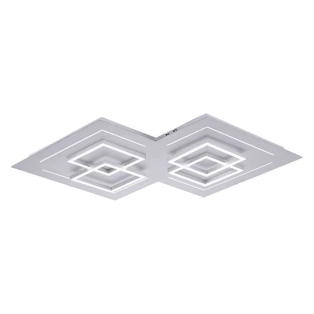 Paul Neuhaus Q-Serie Plafonnier Paul Neuhaus Q-Linea Led Nickel Mat, 8 Lumieres, Telecommandes