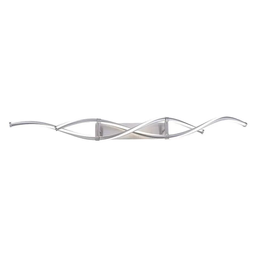 Paul Neuhaus Q-Serie Plafonnier Paul Neuhaus Q-Malina Led Acier Inoxydable, 2 Lumieres, Telecommandes