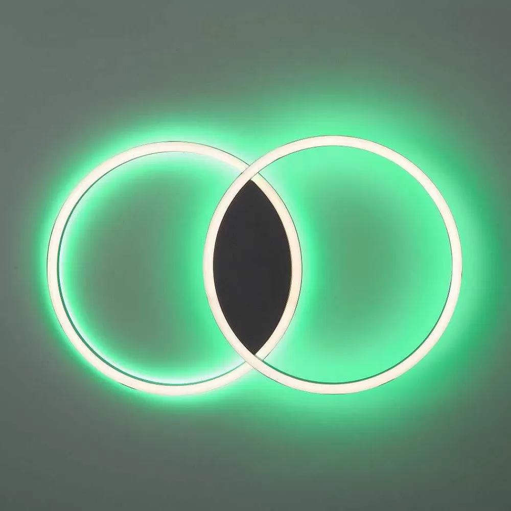 Paul Neuhaus Q-Serie Plafonnier Paul Neuhaus Q-Marko Led Noir, 1 Lumiere, Telecommandes, Changeur De Couleurs