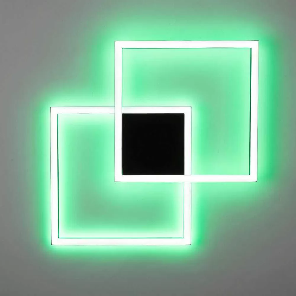 Paul Neuhaus Q-Serie Plafonnier Paul Neuhaus Q-Marko Led Noir, 1 Lumiere, Telecommandes, Changeur De Couleurs