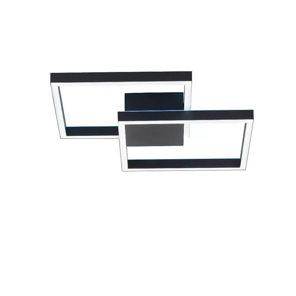 Paul Neuhaus Q-Serie Plafonnier Paul Neuhaus Q-Marko Led Noir, 1 Lumiere, Telecommandes, Changeur De Couleurs