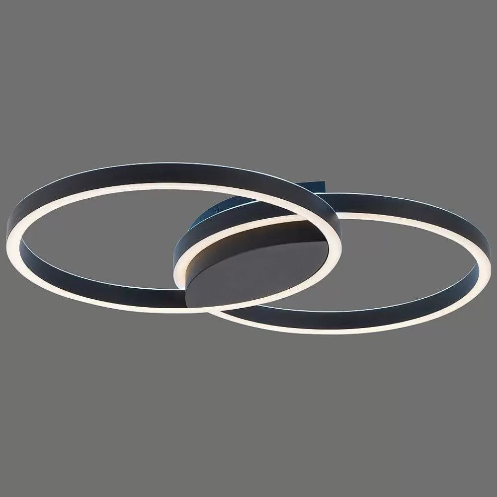 Paul Neuhaus Q-Serie Plafonnier Paul Neuhaus Q-Marko Led Noir, 1 Lumiere, Telecommandes, Changeur De Couleurs