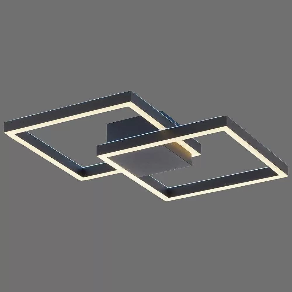 Paul Neuhaus Q-Serie Plafonnier Paul Neuhaus Q-Marko Led Noir, 1 Lumiere, Telecommandes, Changeur De Couleurs
