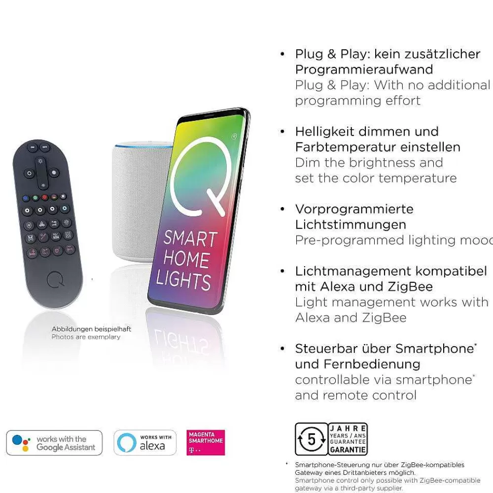 Paul Neuhaus Q-Serie Plafonnier Paul Neuhaus Q-Marko Led Noir, 1 Lumiere, Telecommandes, Changeur De Couleurs