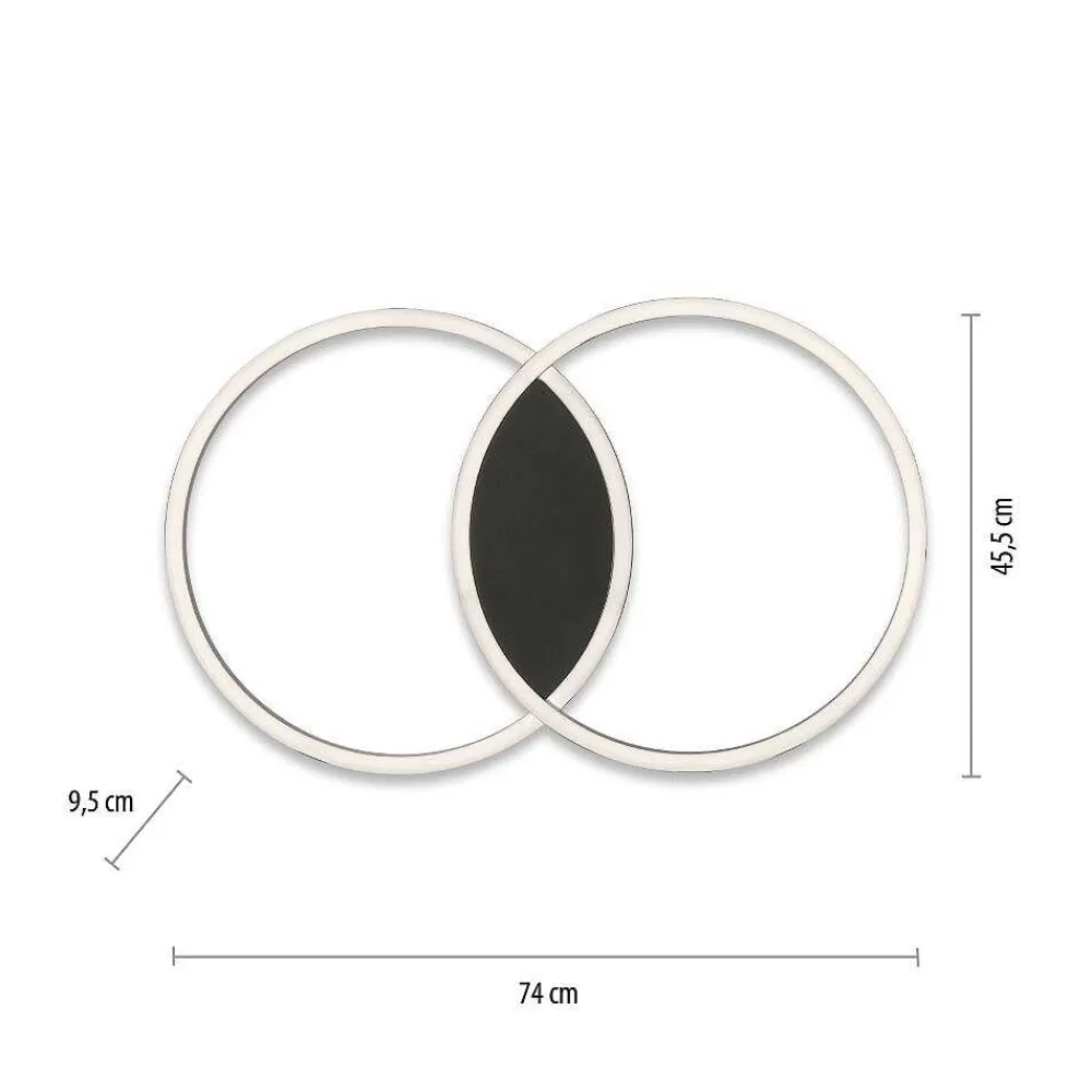 Paul Neuhaus Q-Serie Plafonnier Paul Neuhaus Q-Marko Led Noir, 1 Lumiere, Telecommandes, Changeur De Couleurs