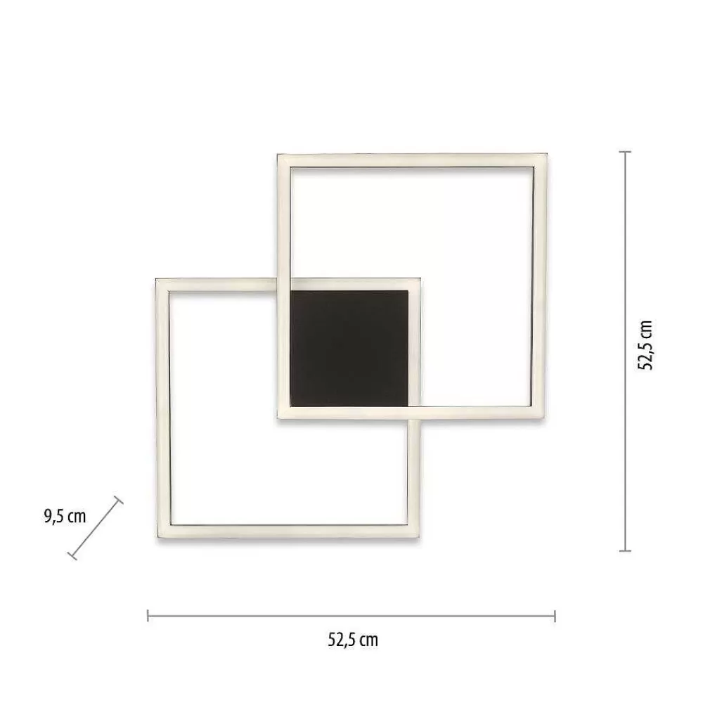 Paul Neuhaus Q-Serie Plafonnier Paul Neuhaus Q-Marko Led Noir, 1 Lumiere, Telecommandes, Changeur De Couleurs
