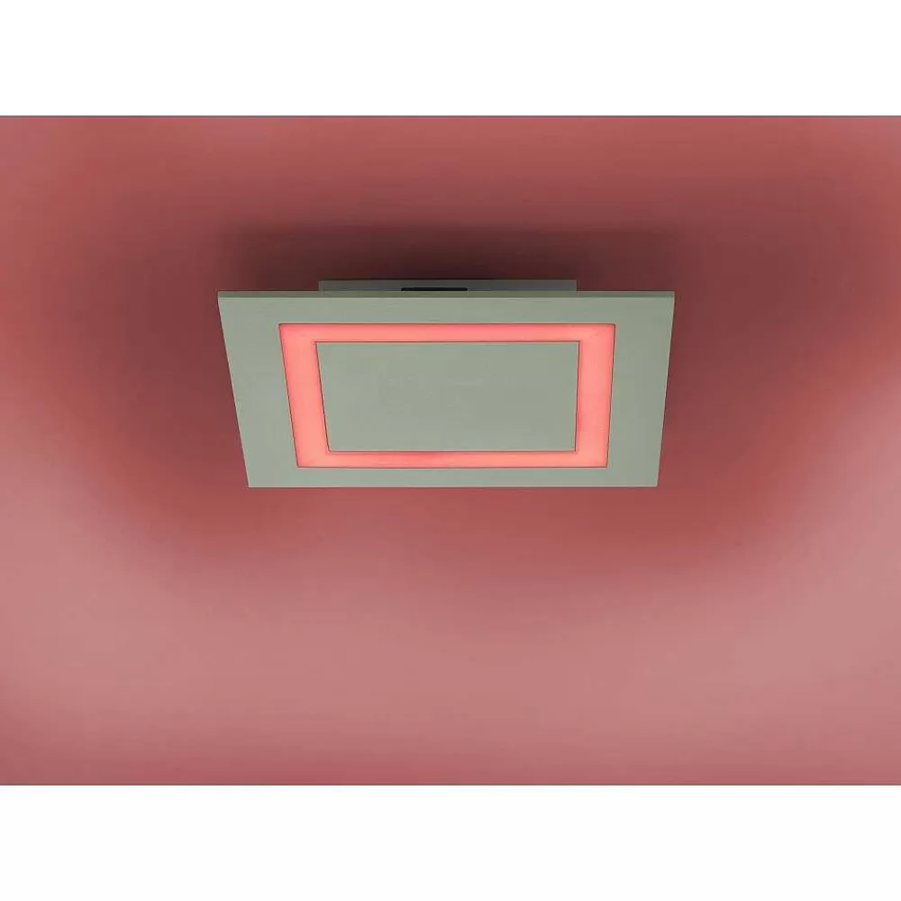 Paul Neuhaus Q-Serie Plafonnier Paul Neuhaus Q-Miran Led Aluminium, 1 Lumiere, Telecommandes, Changeur De Couleurs