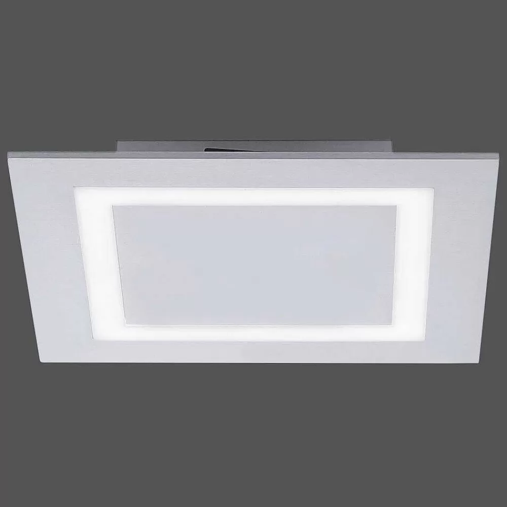 Paul Neuhaus Q-Serie Plafonnier Paul Neuhaus Q-Miran Led Aluminium, 1 Lumiere, Telecommandes, Changeur De Couleurs