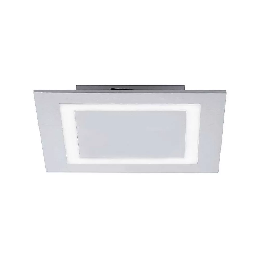Paul Neuhaus Q-Serie Plafonnier Paul Neuhaus Q-Miran Led Aluminium, 1 Lumiere, Telecommandes, Changeur De Couleurs