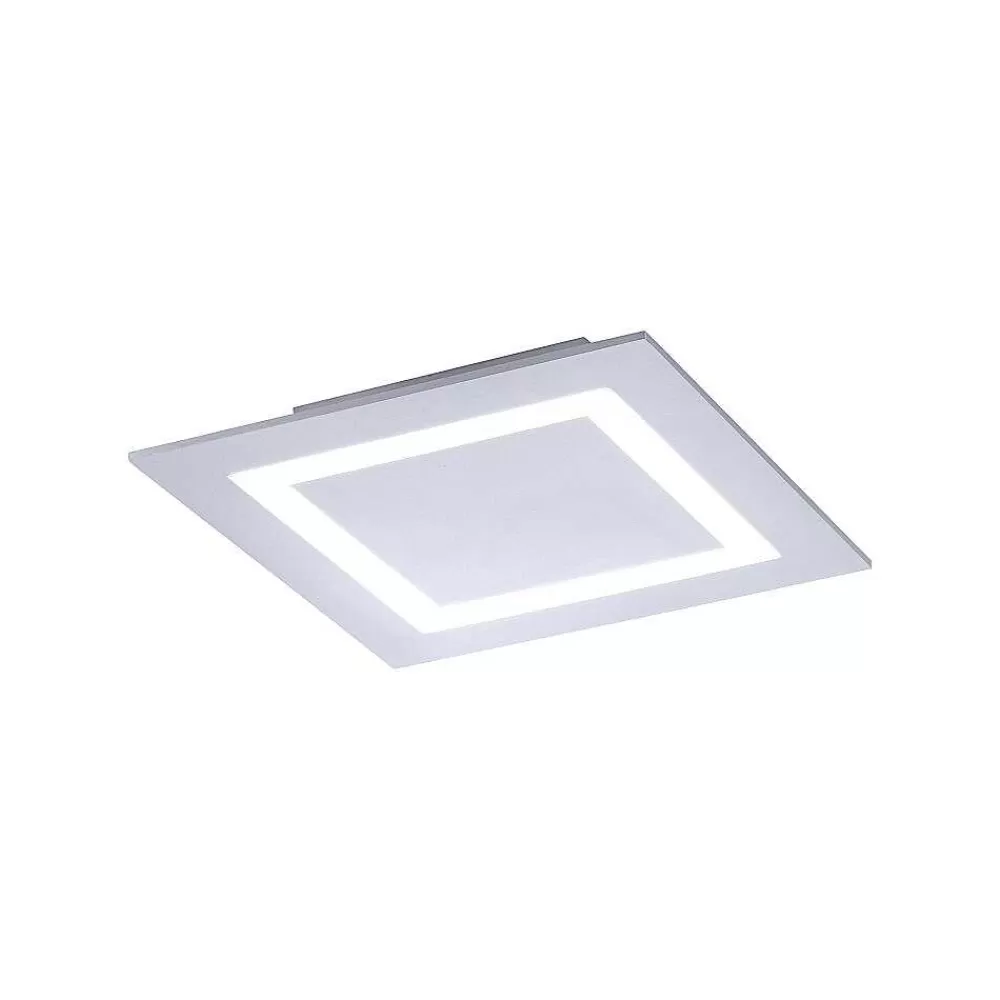 Paul Neuhaus Q-Serie Plafonnier Paul Neuhaus Q-Miran Led Aluminium, 1 Lumiere, Telecommandes, Changeur De Couleurs