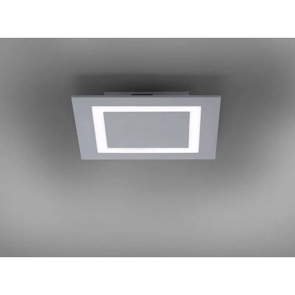 Paul Neuhaus Q-Serie Plafonnier Paul Neuhaus Q-Miran Led Aluminium, 1 Lumiere, Telecommandes, Changeur De Couleurs